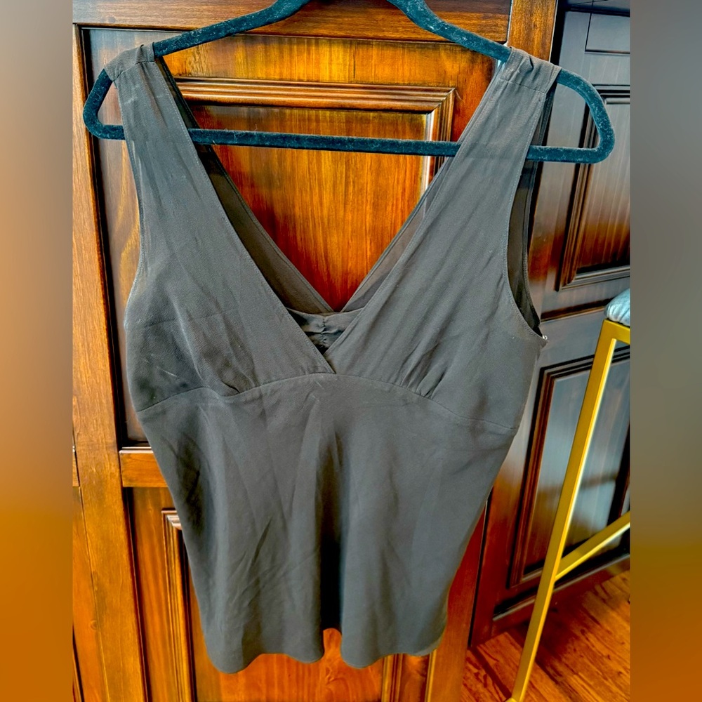 THEORY Women's Chocolate Brown Sleeveless Blouse